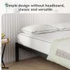 imageNovilla Full Size Bed Frame with Headboard Metal Platform Bed Frame Heavy Duty No Box Spring Needed Wood Slat Support Easy Assembly WhiteBlack