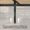 imageNovilla Full Size Bed Frame with Headboard Metal Platform Bed Frame Heavy Duty No Box Spring Needed Wood Slat Support Easy Assembly WhiteBlack