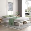 imageNovilla Full Size Bed Frame with Headboard Metal Platform Bed Frame Heavy Duty No Box Spring Needed Wood Slat Support Easy Assembly WhiteCream White