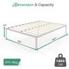imageNovilla Full Size Bed Frame with Headboard Metal Platform Bed Frame Heavy Duty No Box Spring Needed Wood Slat Support Easy Assembly WhiteCream White