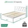 imageNovilla Full Size Bed Frame with Headboard Metal Platform Bed Frame Heavy Duty No Box Spring Needed Wood Slat Support Easy Assembly WhiteCream White