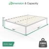 imageNovilla Full Size Bed Frame with Headboard Metal Platform Bed Frame Heavy Duty No Box Spring Needed Wood Slat Support Easy Assembly WhiteCream White