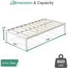 imageNovilla Full Size Bed Frame with Headboard Metal Platform Bed Frame Heavy Duty No Box Spring Needed Wood Slat Support Easy Assembly WhiteCream White