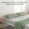 imageNovilla Full Size Bed Frame with Headboard Metal Platform Bed Frame Heavy Duty No Box Spring Needed Wood Slat Support Easy Assembly WhiteCream White