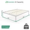 imageNovilla Full Size Bed Frame with Headboard Metal Platform Bed Frame Heavy Duty No Box Spring Needed Wood Slat Support Easy Assembly WhiteCream White