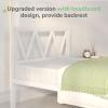 imageNovilla Full Size Bed Frame with Headboard Metal Platform Bed Frame Heavy Duty No Box Spring Needed Wood Slat Support Easy Assembly WhiteWhite