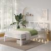 imageNovilla Full Size Bed Frame with Headboard Metal Platform Bed Frame Heavy Duty No Box Spring Needed Wood Slat Support Easy Assembly WhiteWhite