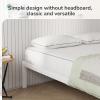 imageNovilla Full Size Bed Frame with Headboard Metal Platform Bed Frame Heavy Duty No Box Spring Needed Wood Slat Support Easy Assembly WhiteWhite