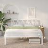 imageNovilla Full Size Bed Frame with Headboard Metal Platform Bed Frame Heavy Duty No Box Spring Needed Wood Slat Support Easy Assembly WhiteWhite