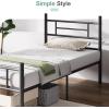 imageNovilla Full Size Bed Frame with Headboard and Footboard 14 Inch Metal Platform Bed Frame Under Bed Storage Strong Metal Slats Support Mattress Foundation No Box Spring NeededDark Black