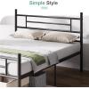 imageNovilla Full Size Bed Frame with Headboard and Footboard 14 Inch Metal Platform Bed Frame Under Bed Storage Strong Metal Slats Support Mattress Foundation No Box Spring NeededDark Black