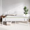 imageNovilla Full Size Bed Frame with Headboard and Footboard 14 Inch Metal Platform Bed Frame Under Bed Storage Strong Metal Slats Support Mattress Foundation No Box Spring NeededWhite