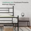 imageNovilla Full Size Bed Frame with Headboard and Footboard 14 Inch Metal Platform Bed Frame Under Bed Storage Strong Metal Slats Support Mattress Foundation No Box Spring NeededDark Black
