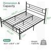 imageNovilla Full Size Bed Frame with Headboard and Footboard 14 Inch Metal Platform Bed Frame Under Bed Storage Strong Metal Slats Support Mattress Foundation No Box Spring NeededDark Black
