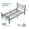 imageNovilla Full Size Bed Frame with Headboard and Footboard 14 Inch Metal Platform Bed Frame Under Bed Storage Strong Metal Slats Support Mattress Foundation No Box Spring NeededDark Black