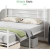 imageNovilla Full Size Bed Frame with Headboard and Footboard 14 Inch Metal Platform Bed Frame Under Bed Storage Strong Metal Slats Support Mattress Foundation No Box Spring NeededWhite