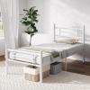 imageNovilla Full Size Bed Frame with Headboard and Footboard 14 Inch Metal Platform Bed Frame Under Bed Storage Strong Metal Slats Support Mattress Foundation No Box Spring NeededWhite
