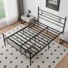 imageNovilla Full Size Bed Frame with Headboard and Footboard 14 Inch Metal Platform Bed Frame Under Bed Storage Strong Metal Slats Support Mattress Foundation No Box Spring NeededDark Black