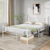 imageNovilla Full Size Bed Frame with Headboard and Footboard 14 Inch Metal Platform Bed Frame Under Bed Storage Strong Metal Slats Support Mattress Foundation No Box Spring NeededWhite