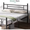 imageNovilla Full Size Bed Frame with Headboard and Footboard 14 Inch Metal Platform Bed Frame Under Bed Storage Strong Metal Slats Support Mattress Foundation No Box Spring NeededDark Black