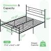 imageNovilla Full Size Bed Frame with Headboard and Footboard 14 Inch Metal Platform Bed Frame Under Bed Storage Strong Metal Slats Support Mattress Foundation No Box Spring NeededBlack
