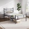 imageNovilla Full Size Bed Frame with Headboard and Footboard 14 Inch Metal Platform Bed Frame Under Bed Storage Strong Metal Slats Support Mattress Foundation No Box Spring NeededDark Black
