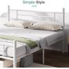 imageNovilla Full Size Bed Frame with Headboard and Footboard 14 Inch Metal Platform Bed Frame Under Bed Storage Strong Metal Slats Support Mattress Foundation No Box Spring NeededWhite