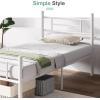imageNovilla Full Size Bed Frame with Headboard and Footboard 14 Inch Metal Platform Bed Frame Under Bed Storage Strong Metal Slats Support Mattress Foundation No Box Spring NeededWhite