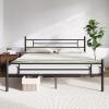 imageNovilla Full Size Bed Frame with Headboard and Footboard 14 Inch Metal Platform Bed Frame Under Bed Storage Strong Metal Slats Support Mattress Foundation No Box Spring NeededDark Black