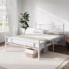 imageNovilla Full Size Bed Frame with Headboard and Footboard 14 Inch Metal Platform Bed Frame Under Bed Storage Strong Metal Slats Support Mattress Foundation No Box Spring NeededWhite