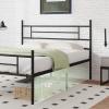 imageNovilla Full Size Bed Frame with Headboard and Footboard 14 Inch Metal Platform Bed Frame Under Bed Storage Strong Metal Slats Support Mattress Foundation No Box Spring NeededDark Black