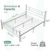 imageNovilla Full Size Bed Frame with Headboard and Footboard 14 Inch Metal Platform Bed Frame Under Bed Storage Strong Metal Slats Support Mattress Foundation No Box Spring NeededWhite