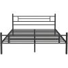 imageNovilla Full Size Bed Frame with Headboard and Footboard 14 Inch Metal Platform Bed Frame Under Bed Storage Strong Metal Slats Support Mattress Foundation No Box Spring NeededDark Black