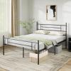 imageNovilla Full Size Bed Frame with Headboard and Footboard 14 Inch Metal Platform Bed Frame Under Bed Storage Strong Metal Slats Support Mattress Foundation No Box Spring NeededBlack