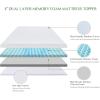 imageNovilla Mattress Topper Queen 3 Inch Dual Layer Memory Foam Mattress Topper Enhance Cooling Supportive ampamp Pressure Relieving with Breathable CoverQueen Size Yozora4 Inch Soft