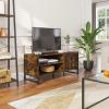 imageNovilla Media Console TV Stand for TVs up to 50quot Flat Screen Living Room Storage Cabinet Doors and Shelves Entertainment Center 43 Inches BrownBrown