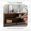 imageNovilla Media Console TV Stand for TVs up to 50quot Flat Screen Living Room Storage Cabinet Doors and Shelves Entertainment Center 43 Inches BrownBrown