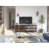 imageNovilla Media Console TV Stand for TVs up to 50quot Flat Screen Living Room Storage Cabinet Doors and Shelves Entertainment Center 43 Inches BrownBrown