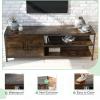 imageNovilla Media Console TV Stand for TVs up to 50quot Flat Screen Living Room Storage Cabinet Doors and Shelves Entertainment Center 43 Inches BrownBrown