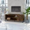 imageNovilla Media Console TV Stand for TVs up to 50quot Flat Screen Living Room Storage Cabinet Doors and Shelves Entertainment Center 43 Inches BrownBrown