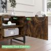 imageNovilla Media Console TV Stand for TVs up to 50quot Flat Screen Living Room Storage Cabinet Doors and Shelves Entertainment Center 43 Inches BrownBrown