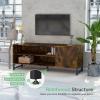 imageNovilla Media Console TV Stand for TVs up to 50quot Flat Screen Living Room Storage Cabinet Doors and Shelves Entertainment Center 43 Inches BrownBrown