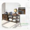 imageNovilla Media Console TV Stand for TVs up to 50quot Flat Screen Living Room Storage Cabinet Doors and Shelves Entertainment Center 43 Inches BrownBrown