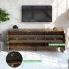 imageNovilla Media Console TV Stand for TVs up to 50quot Flat Screen Living Room Storage Cabinet Doors and Shelves Entertainment Center 43 Inches BrownBrown