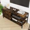 imageNovilla Media Console TV Stand for TVs up to 50quot Flat Screen Living Room Storage Cabinet Doors and Shelves Entertainment Center 43 Inches BrownBrown