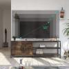 imageNovilla Media Console TV Stand for TVs up to 50quot Flat Screen Living Room Storage Cabinet Doors and Shelves Entertainment Center 43 Inches BrownBrown