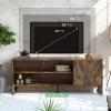 imageNovilla Media Console TV Stand for TVs up to 50quot Flat Screen Living Room Storage Cabinet Doors and Shelves Entertainment Center 43 Inches BrownBrown