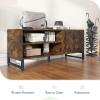 imageNovilla Media Console TV Stand for TVs up to 50quot Flat Screen Living Room Storage Cabinet Doors and Shelves Entertainment Center 43 Inches BrownBrown