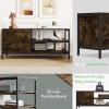 imageNovilla Media Console TV Stand for TVs up to 50quot Flat Screen Living Room Storage Cabinet Doors and Shelves Entertainment Center 43 Inches BrownBrown