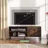 imageNovilla Media Console TV Stand for TVs up to 50quot Flat Screen Living Room Storage Cabinet Doors and Shelves Entertainment Center 43 Inches BrownBrown